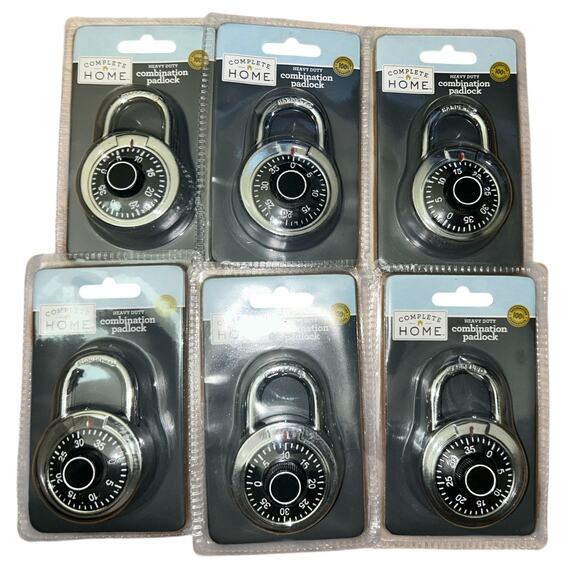 Combination Locker Lock Dial Padlock for Gym and School Lockers Silver Lot of 6 - Picture 1 of 2